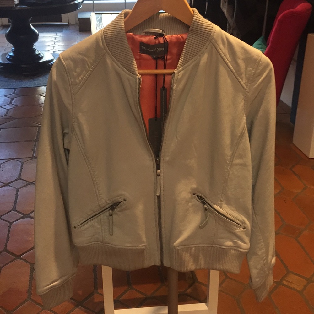 Michael Stars Leather Bomber